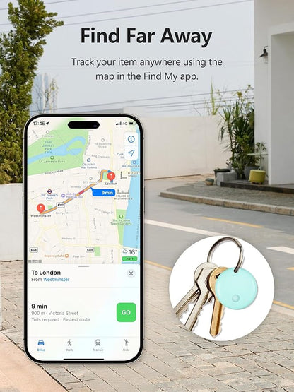 Tracker Tags, Item Finder Work with Apple Find My (iOS Only), Tracking Device Locator Smart Tag for Luggage, Keys, Wallet, Bike, Bags (Blue, 1 Pack)