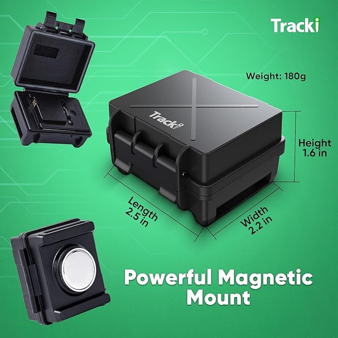 Tracki GPS Tracker with Waterproof Magnetic Mini Box and +3500mAh Battery Extender for Vehicles - 4G LTE Subscription Needed - US-Made Tech Small GPS Tracking Device for Car, US & Worldwide. (Set)