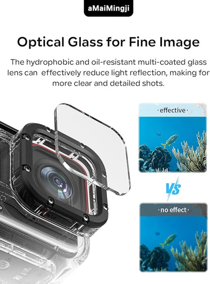 Underwater Dive Case for Insta360 Ace Pro/Ace, 60M/196FT Waterproof Case, Protective Diving Water Housing Cover Shell for Insta360 Ace Pro Action Camera, for Insta360 Ace Pro Accessories