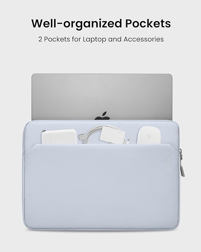 tomtoc Slim Laptop Sleeve for 14-inch MacBook Pro M5/M4/M3/M2/M1 Pro/Max 2025-2021, Water-Resistant Protective Case for 13.8 Inch Surface Laptop AI PC, Accessory Bag