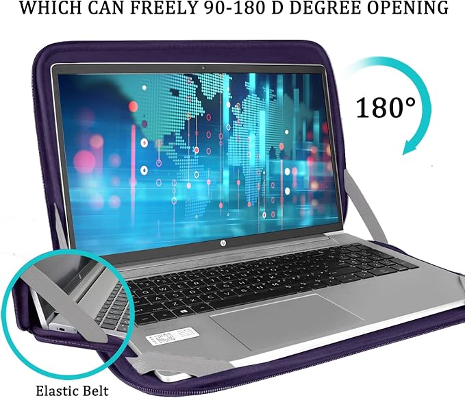 Laptop Case Bag 15.6 inch, Shockproof Protective Computer Carrying Cover with Front Pocket, Briefcase Handbags Laptop Sleeve for 15.6 inch HP, Dell, Acer, Asus, Notebook, Purple