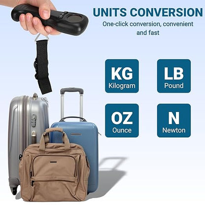 Luggage Scale, 44kg/97lb Portable Digital Hanging Baggage Scale for Travel, Automatic Lock Reading Suitcase Weight Scale with LCD Digital Display for Luggage, Travel, Bag, Battery Included