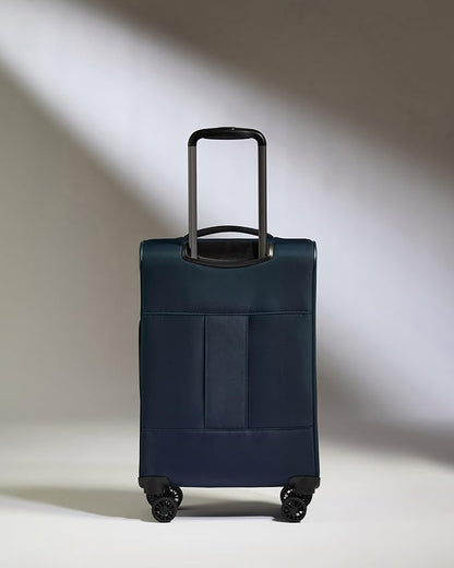 ANTLER - Soft Stripe Carry On Luggage 22x14x9 Airline Approved - Cabin Suitcase with Expander, Adjustable Handle, 4 Spinner Wheels, Lightweight, TSA Lock - Recycled Polyester Luggage - Indio Blue