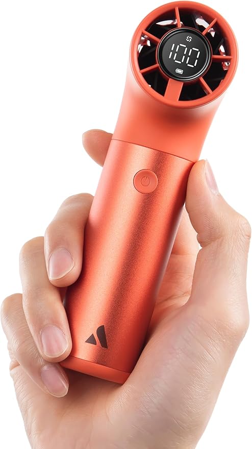 Aecooly Portable Handheld Fan, Powerful Turbo Mini Fan, 19000 RPM High Speed Aero Ultra, 15H Max Cooling Time, 7 Speeds Aluminum Case,Pocket Rechargeable Personal Small Travel GIfts for Women-Orange