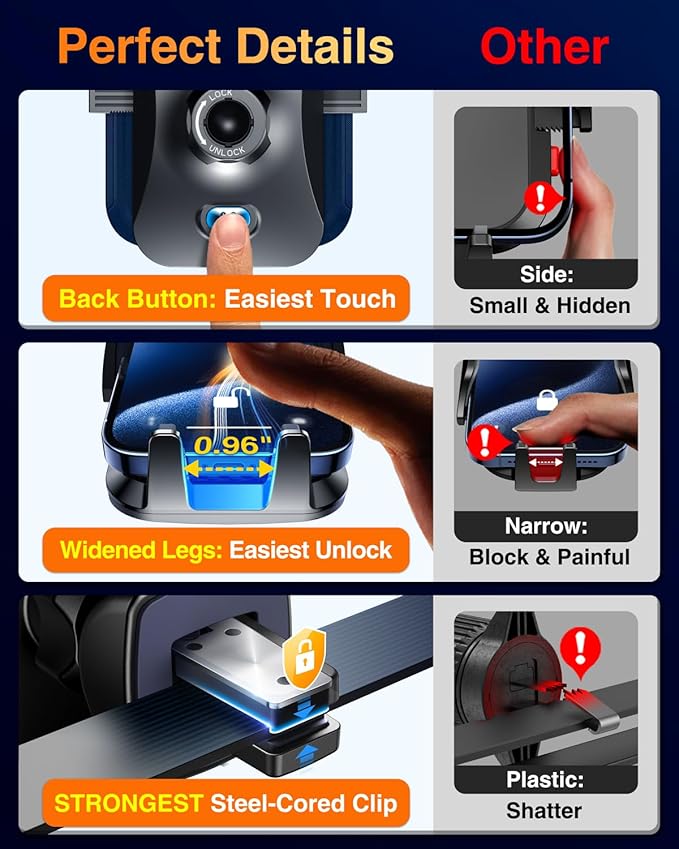 VANMASS【85+LBS Strongest Suction & Military-Grade Ultimate Car Phone Mount【Patent & Safety Certs】 Cell Phone Holder Truck for Dashboard Windshield Vent for iPhone 17 Pro Max 16 15 Samsung