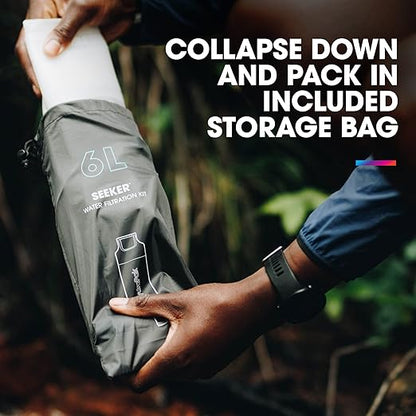 HydraPak Seeker+ - Collapsible Water Filtration & Storage (6L) - BPA & PVC Free, Hydration Reservoir Bag, Leak Proof, Lightweight