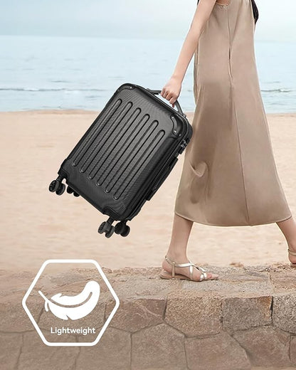 Carry On Luggage 22x14x9 Airline Approved, Hardside Suitcase with Wheels, TSA Approved, Rose Gold