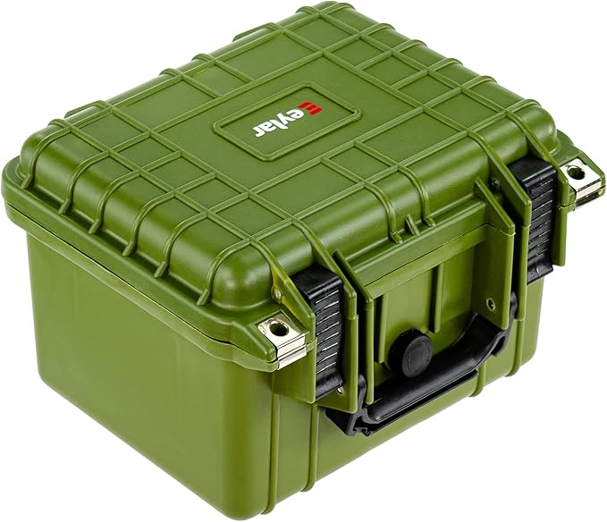 Eylar Small 10.62" Deep Gear, Equipment, Hard Camera Case Waterproof with Foam TSA Standards (Green)