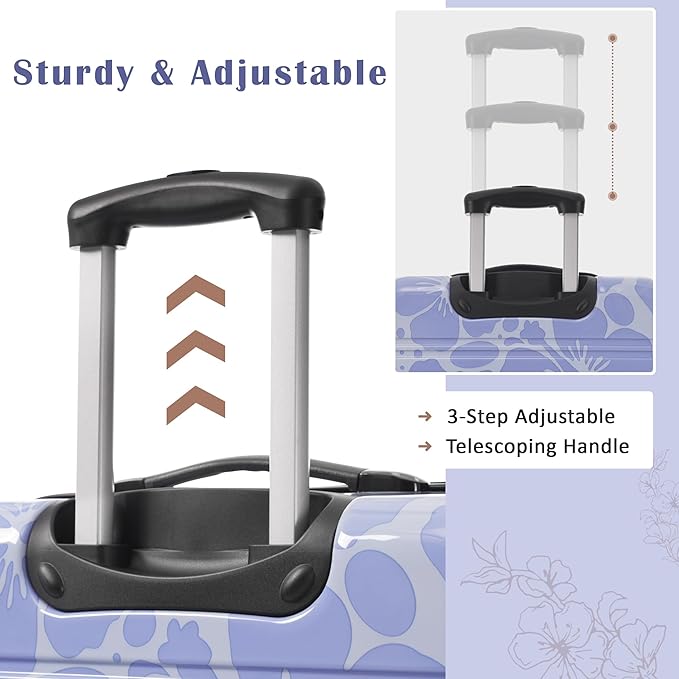 Luggage Sets 3 Piece Durable Suitcase Set with Spinner Wheels, 3 Pcs Hardside Lightweight luggage with TSA Lock, Large Checked Travel Suitcases