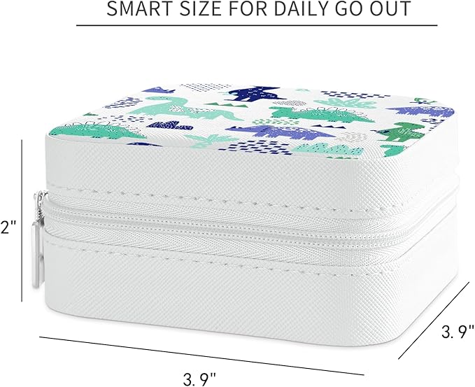 MAYCARI Jewelry Box with Cute Dinosaur Pattern Design, PU Leather Jewelry Travel Organizer Case-Rings/Earrings/Necklace Storage Box for Women Birthday Mom Friends Her Bridesmaids Girls s