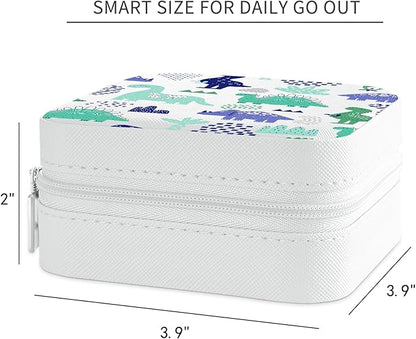 MAYCARI Jewelry Box with Cute Dinosaur Pattern Design, PU Leather Jewelry Travel Organizer Case-Rings/Earrings/Necklace Storage Box for Women Birthday Mom Friends Her Bridesmaids Girls s