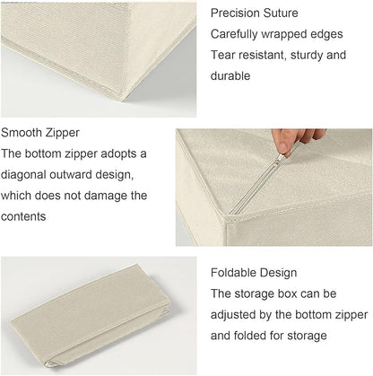 Drawer Organizer Clothes,12Pcs Dresser Drawer Organizers Foldable Closet Organization and Storage Dividers for Underwear, Sock, Baby Closet Organizer (Beige)