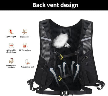 DOJUNS Hiking Backpack Lightweight Travel Backpack 20L Waterproof Hiking Daypacks Camping Backpack for Men Women (Black)