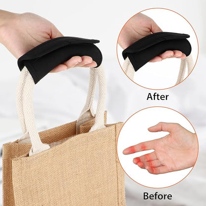2Pack Luggage Handle Wrap For Suitcase Travel Essential Bright Black Color Soft Luggage Identifiers For Suitcases Neoprene Material Comfortable Suitcase Handle Wraps For Suitcase For Traveling