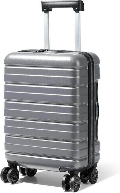 Lekesky Carry On Luggage 22x14x9 Airline Approved, 20 Inch Hard Shell Suitcase with TSA Lock, Lightweight Spinner Wheels Durable ABS Carry-On for Travel Weekend Trips Men Women, Grey