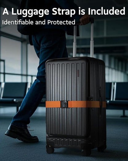 Checked Luggage, Large Suitcase 29 Inch Trunk Luggage with Spinner Wheels, Lightweight ABS+PC Hard Shell with Aluminum Frame, Top Opening, TSA Lock (Black, 1PC)