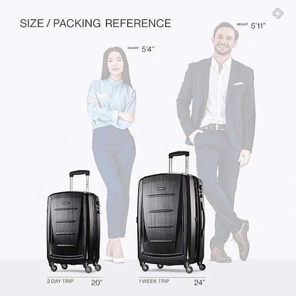 Samsonite Winfield 2 Hardside Expandable Luggage with Spinner Wheels, Brushed Anthracite, 2-Piece Set (20/24)