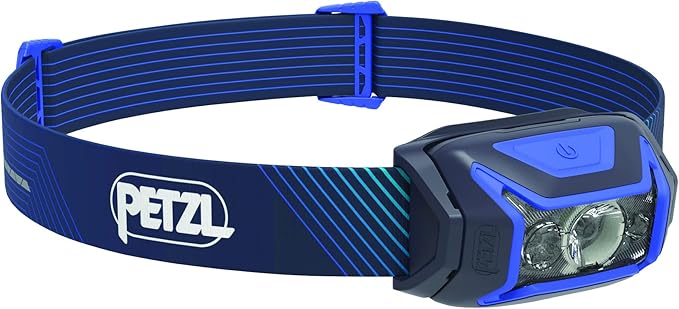PETZL, Actik Core Lamp Blue, Powerful, Rechargeable, and Easy-to-use headlamp with red Lighting. 550 lumens