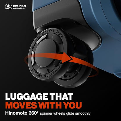 Pelican ATX Luggage Hard Case Luggage with Wheels - Waterproof Hardshell - Medium Size (25 Inch) Check-In Suitcase (Indigo)