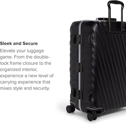 TUMI - 19 Degree Frame 4 Wheel Luggage - Lightweight and Highly Durable, Modern Design, Double-Lock Closure Hard Shell Men's and Women's Suitcase - 26" Short Trip Packing Case, Black Texture