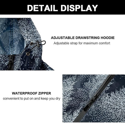Fashion Hooded Rain Poncho Waterproof Raincoat Jacket with pocket for Women/Men/Adult