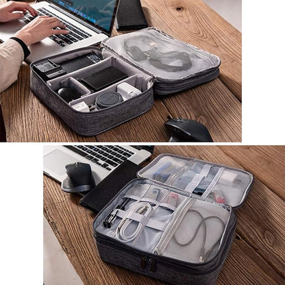 OrgaWise Electronics Organizer, Electronic Accessories Bag Travel Cable Organizer Three-Layer for iPad Mini, Kindle, Hard Drives, Cables, Chargers