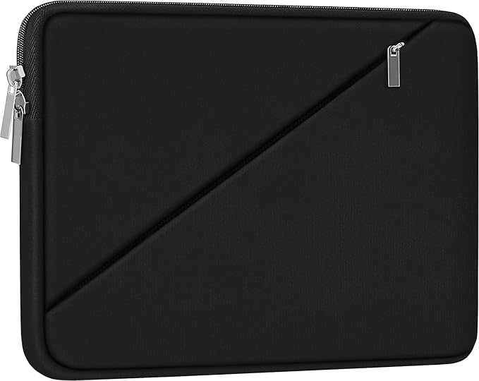 Laptop Sleeve Case 15.6 inch, Traveling Carrying Computer Sleeve Bag with Zippered Pocket, Shockproof Protective Laptop Cover Compatible for Apple Notebook, HP, Dell, Acer, Asus, Lenovo, Black