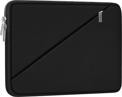 Laptop Sleeve Case 15.6 inch, Traveling Carrying Computer Sleeve Bag with Zippered Pocket, Shockproof Protective Laptop Cover Compatible for Apple Notebook, HP, Dell, Acer, Asus, Lenovo, Black