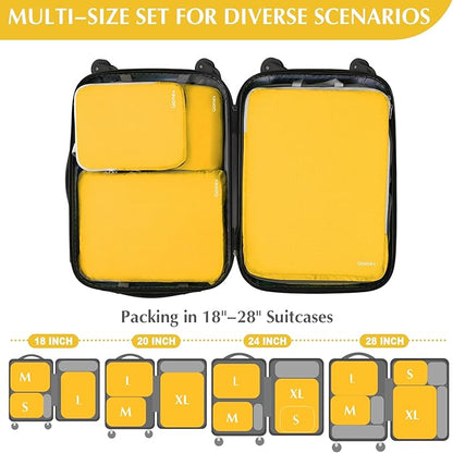 Gonex Compression Packing Cubes, 3pcs/4pcs Expandable Storage Travel Luggage Bags Organizers