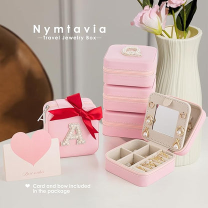 Birthday Gifts for Her, Initial Jewelry Box, Small Travel Jewelry Organizer, Graduation & Bridesmaid Gifts