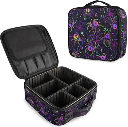 MNSRUU Makeup Bag Multi-colored Spiders Makeup Bag Organizer Travel Cosmetic Bag Portable Large Capacity Toiletry Bag for Women, Make Up Bags with Zipper