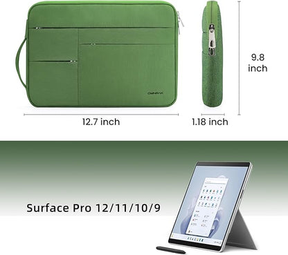 Omnpak Surface Pro 11 Case,13 inch Laptop Sleeve for Surface Pro 12/11/10/9/8/X/7/6/5/4/3 with Multi-Pocket and Side Handle Strap,Water-Resistant Laptop Carrying Bag