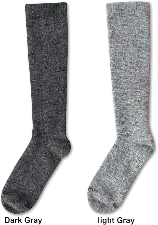 Alpaca Wool Heavyweight 15-25 mmHg Knee High Compression Support Socks Thick Winter Thermal Warm Soft Travel Flying