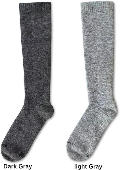 Alpaca Wool Heavyweight 15-25 mmHg Knee High Compression Support Socks Thick Winter Thermal Warm Soft Travel Flying
