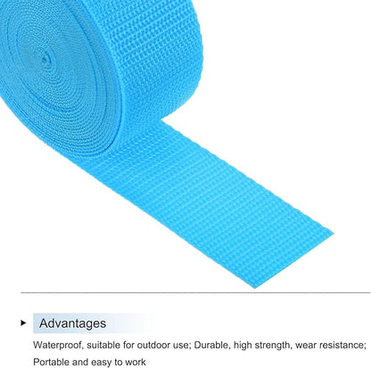 MECCANIXITY Lightweight Polypropylene Webbing Strap 1 1/2" 5 Yard Backpack Strapping Band Aquamarine Blue for Outdoor Luggage Cargo Straps