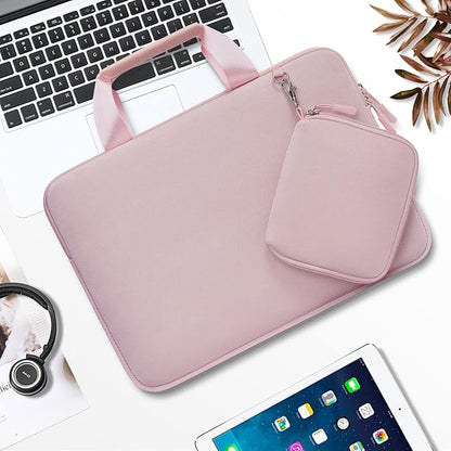 MOSISO Laptop Case 14 inch, Laptop Sleeve Bag Compatible with HP Lenovo Dell ASUS Acer, HP Stream, Dell Latitude, Lenovo IdeaPad, Neoprene Carrying Computer Bag with Handle&Detachable Small Case, Pink