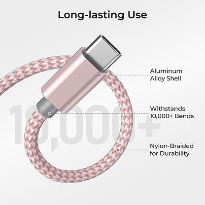 Basesailor USB Type C Charger Cable 10FT 2Pack,Charging Cord for Kindle Fire HD 7 2022 12th,10 9th 2019,8 10th 2020,Paperwhite 11th 2021 Generation,Samsung Galaxy A03s,A51,A52,A53,iPhone 17 16 16e