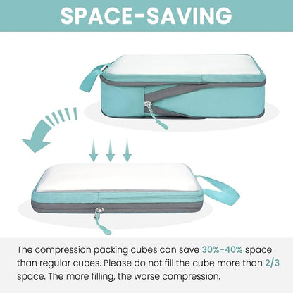 BAGAIL 6 Set Ultralight Compression Packing Cubes Packing Organizer for Travel Accessories Luggage Suitcase Backpack