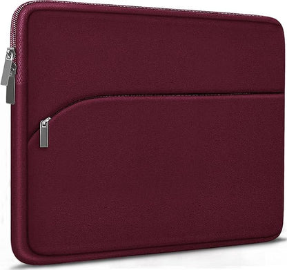 Laptop Sleeve 15.6 inch, Durable Portable Monitor Protective Cover with Front Pocket, Traveling Laptop Case Compatible for HP, Dell, Asus, Lenovo, Wine Red