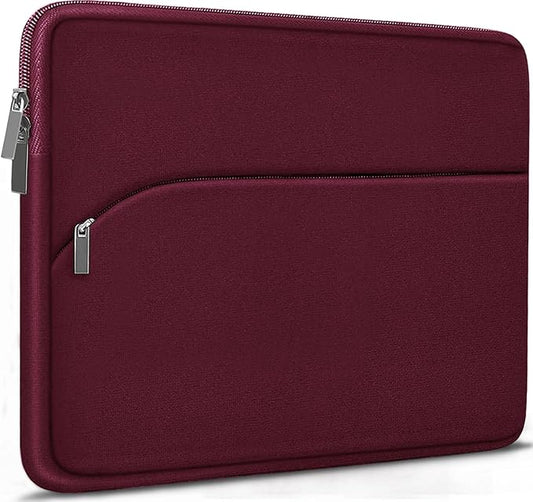 Laptop Case 14 inch, Slim Portable Monitor Protective Cover with Front Pocket, Traveling Carrying Laptop Sleeve Compatible for MacBook Air/Pro, HP, Dell, Lenovo, Acer, Wine Red