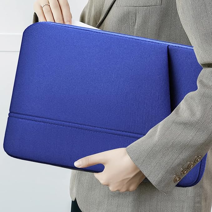 TEDNETGO 15.6 Inch Laptop Sleeve, Durable Neoprene Case with Pockets, Protective Carrying Bag for Dell, Lenovo, Asus, Blue