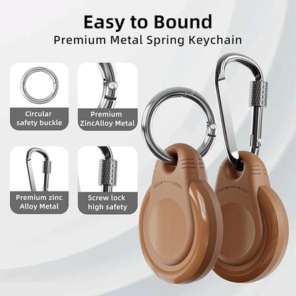 Waterproof Holder for AirTag Keychain Lock Case for Apple AirTags Keyring Durable Lightweight Cover for AirTag for Keys Kids Luggage Backpacks Pet Collar Black Coffe 4Pack