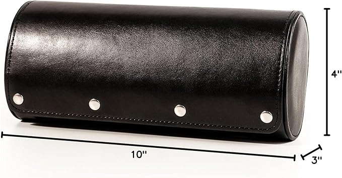 MR.OKAY 3 Watch Travel Case-Classic Leather Watch Case With Superb Texture.Portable Watch Roll Or Organizer For Storage And Display. Men's Great Gift For Traveling,100% Handmade by Artisans.