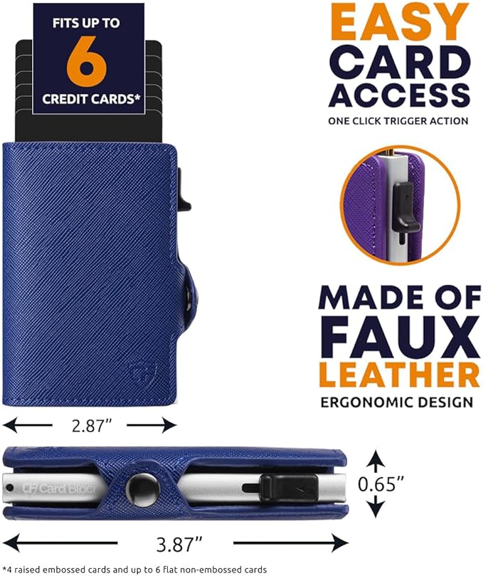 Conceal Plus Small RFID Wallet for Women, Slim Compact RFID Blocking Credit Card Holder Womens Wallet, Smart Pop Up Minimalist Card Case, Holds 4-6 Standard Cards Plus Cash & ID, Compact Travel Wallet
