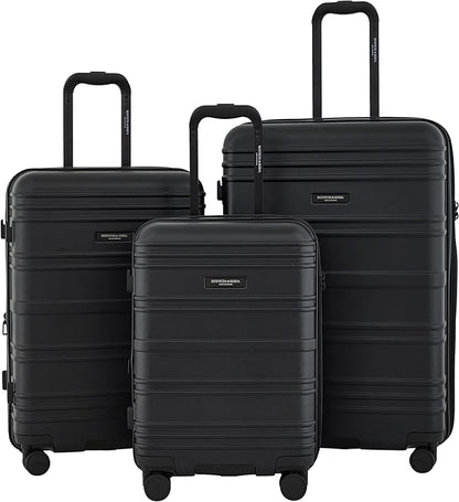 SCOTCH & SODA Rotterdam Expandable Hardside Luggage, Black, 3 Piece Set