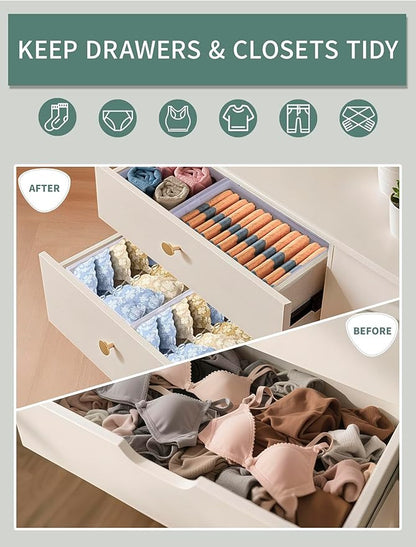 Drawer Organizer Set for Baby Clothes, Nursery Dresser Storage, Closet Dividers for Socks, Underwear, Bra (Pink, 18 pcs)