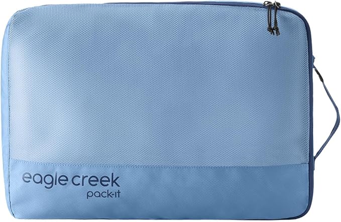 Eagle Creek Pack-It Reveal Cube - Lightweight Packing Cubes for Optimizing Luggage Space - Easy to Carry - Mesh Fabric - Water-Resistant - Easy Grab Zipper - Large - Blue Dawn