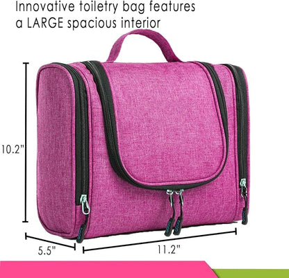 Bago Travel Toiletry Bag for Women and Men X-Large Waterproof Hanging Large Toiletry Bag for Bathroom and Travel Bag for Toiletries Organizer - Makeup Bag (SnowPink)
