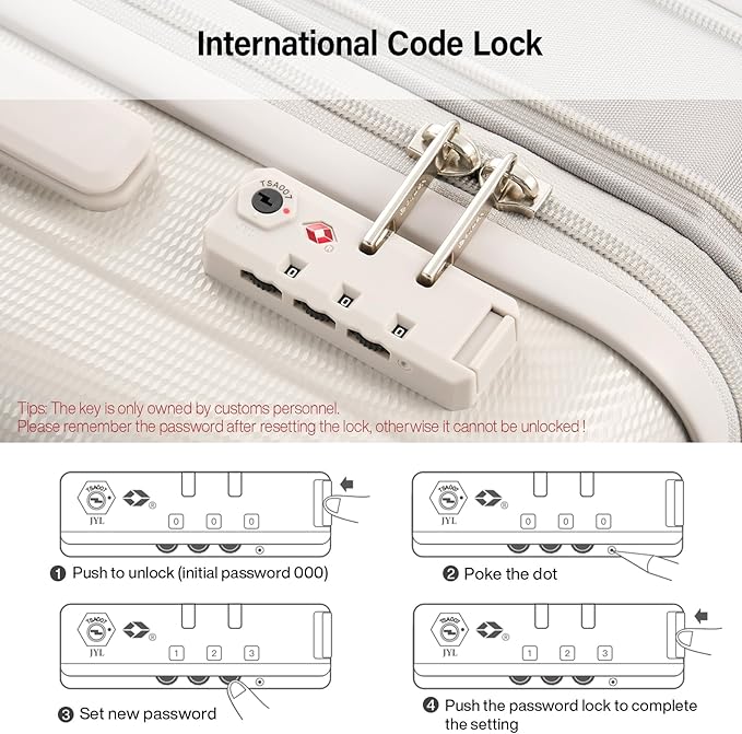 Hanke Expandable Hardshell Luggage Sets 2 Piece Extra Large Suitcases with Lock,28 Inch Luggage with Spinner Wheels, Travel Suitcase for Women Men 20 29Inch,Ivory White