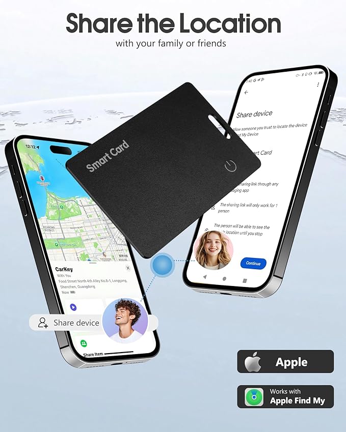 Upgrade Wallet Tracker Card,Ultra-Thin Air Tag Wallet Finder, GPS Tracker Item Locator Battery Smart Card IP68 Waterproof,Work with Apple Find My APP, iOS Only